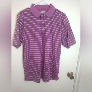 PGA Tour ProSeries Men's Size L Athletic Fit Purple Black Gray Polo
